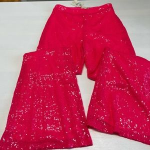 Altar’d State Hot Pink Boot Cut Sequin Pants Size M